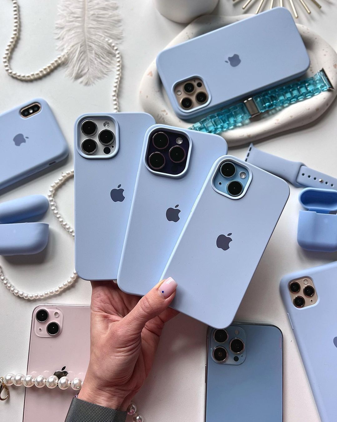 iPhone Silicone Case (Lilac Blue)