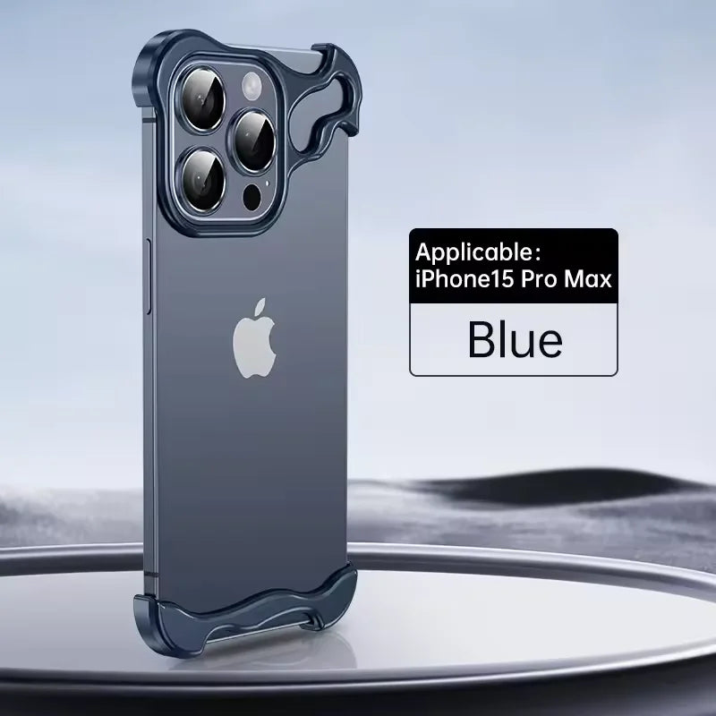Slim Metal Aluminum Bumper Case for iPhone 17 Pro & iPhone 17 Pro Max – Orange & Blue | Neas Original™