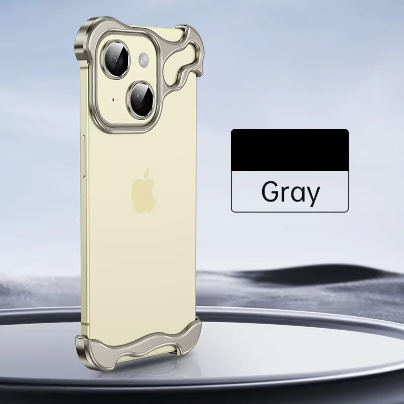 Slim Metal Aluminum Bumper Case for iPhone 17 Pro & iPhone 17 Pro Max – Orange & Blue | Neas Original™