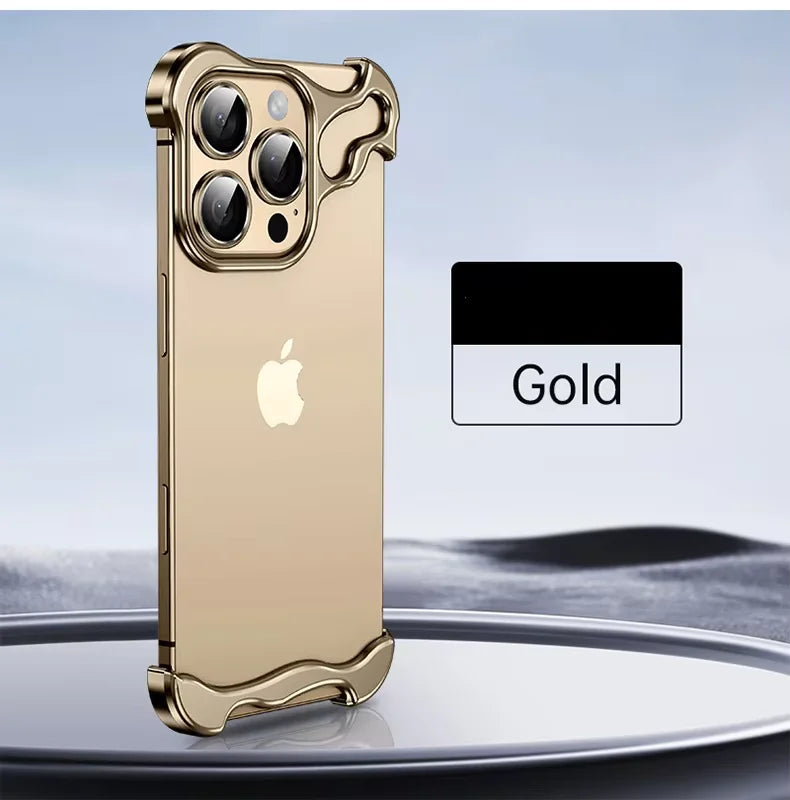 Slim Metal Aluminum Bumper Case for iPhone 17 Pro & iPhone 17 Pro Max – Orange & Blue | Neas Original™