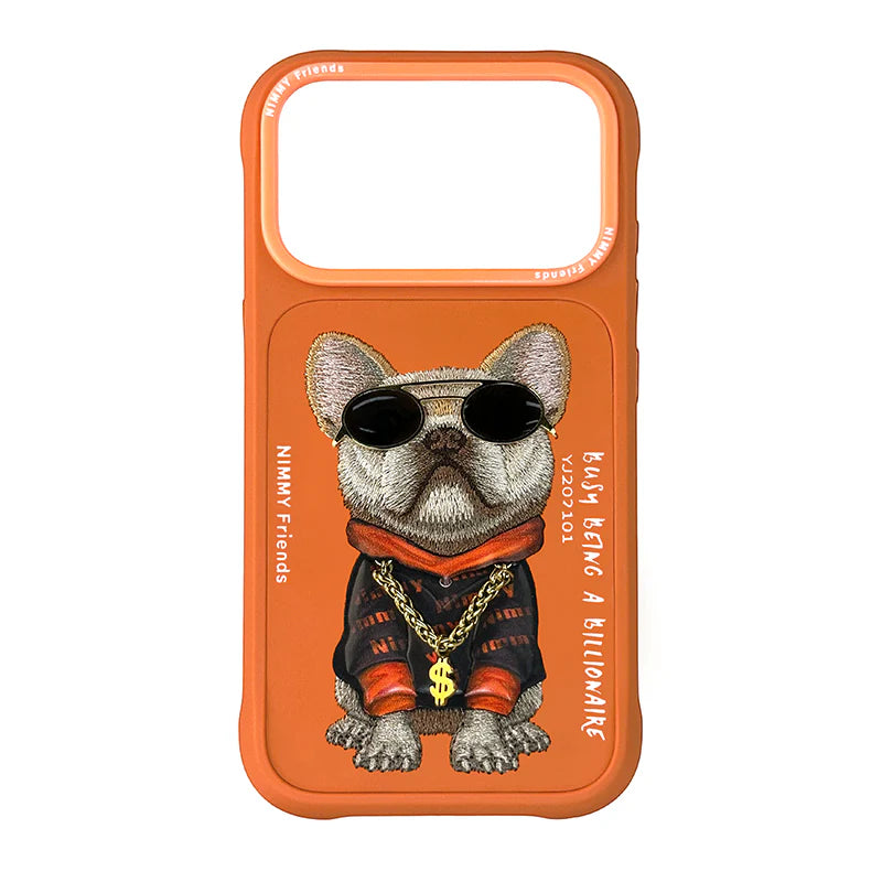 Nimmy Dog Chain Case for iPhone 17 / 17 Pro / 17 Pro Max (Orange) – Premium Metal Chain Grip + Shockproof Protection | Neas Original