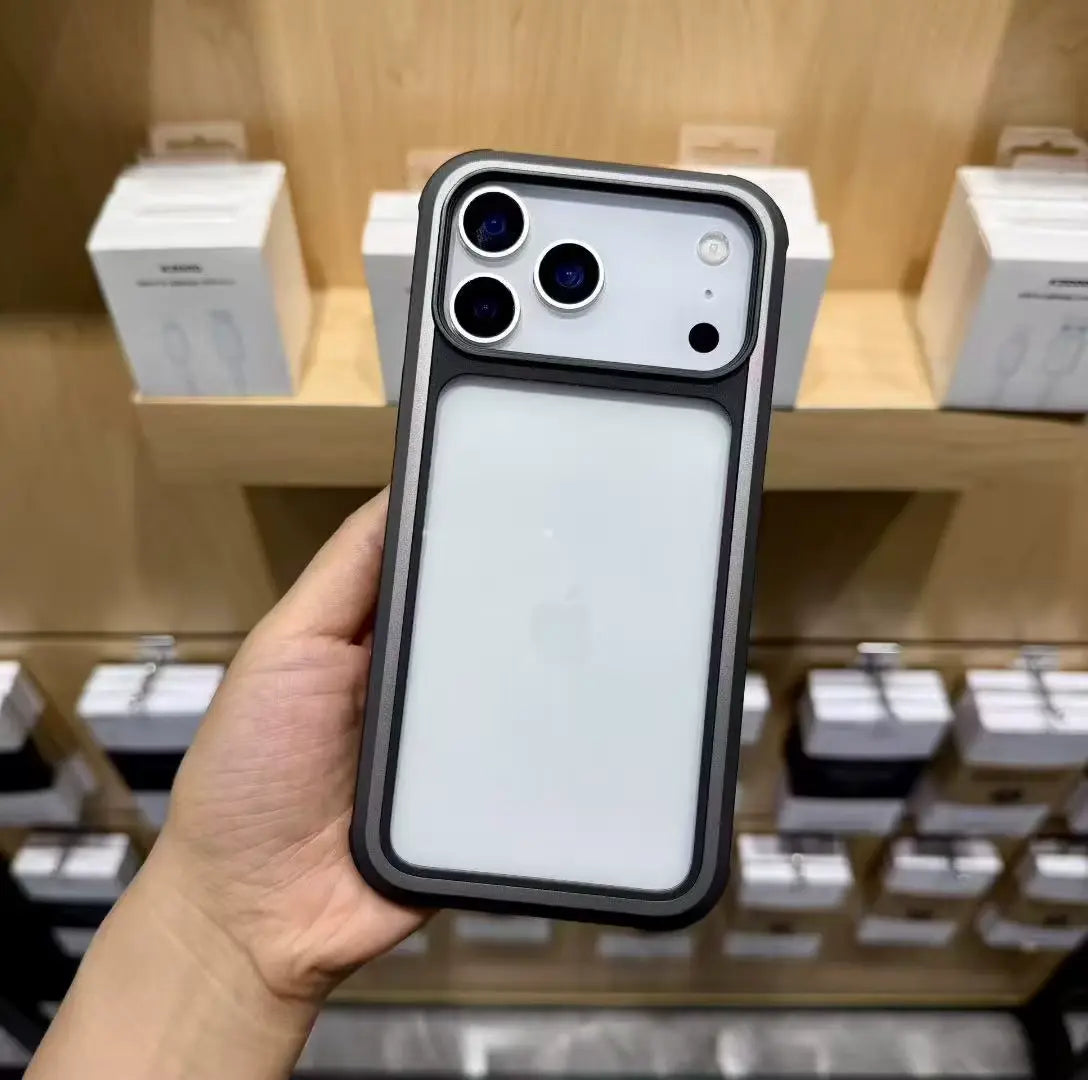 Titanium Grey Metal Frame MagSafe Case for iPhone 17 Pro Max