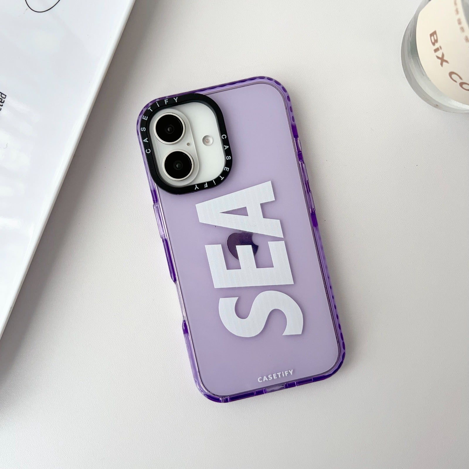 SEA Transparent Shockproof iPhone 16 Series Case – Lavender Purple