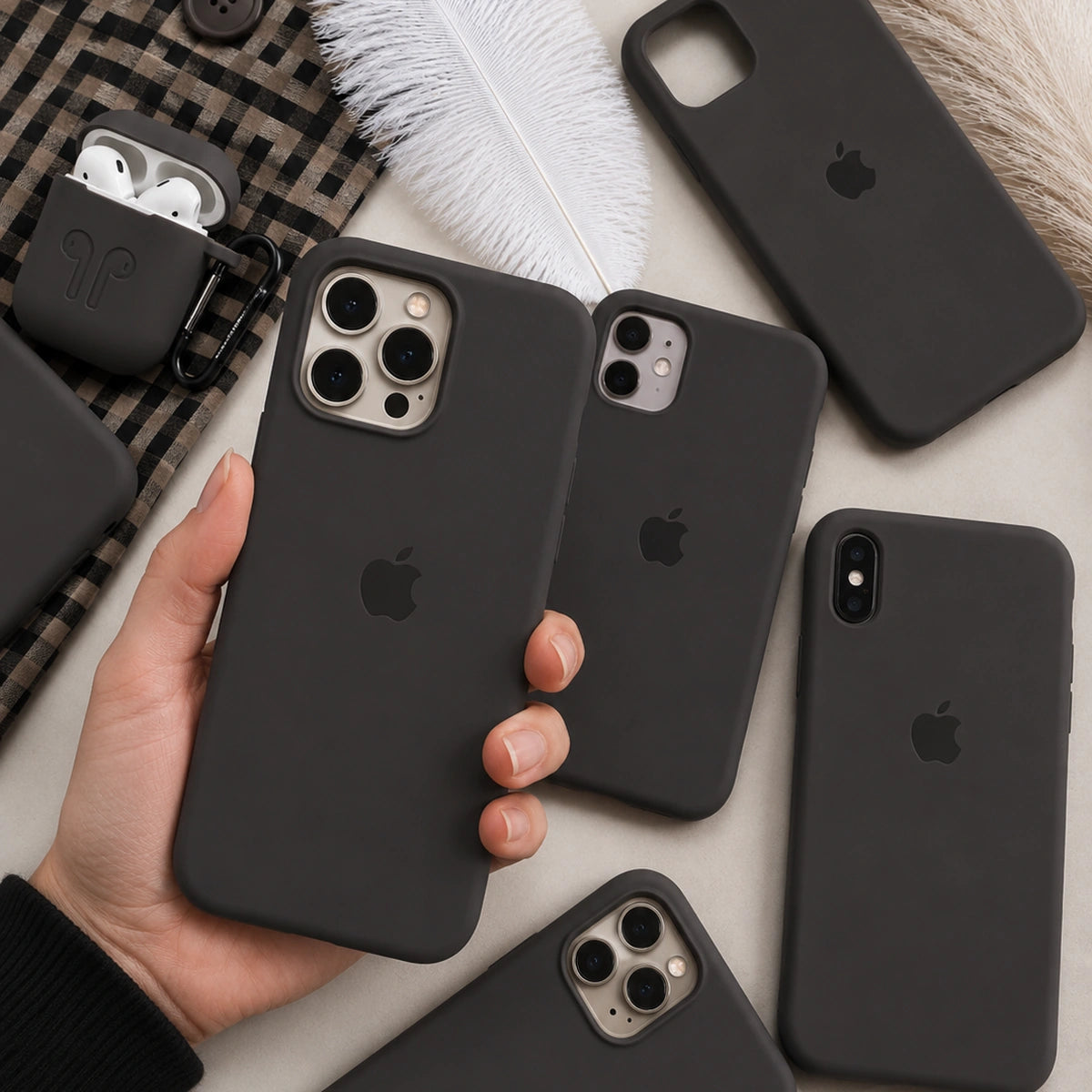 iPhone Silicone Case – Cocoa Dark | Premium Liquid Silicone Cover | Neas Original