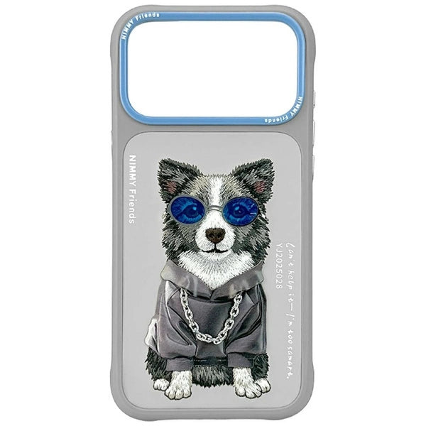 Nimmy Glasses Cool Dog iPhone Case β Premium 3D Cute Grey Aesthetic Cover (Shockproof & Stylish)