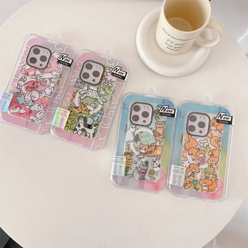 Mikalen Cute Animal Bayer TPU Material shockproof Magnetic Case for iPhone 15 Series