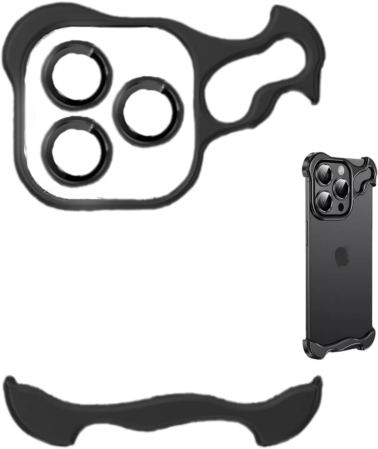 Luxury Aluminum Borderless Bumper Case with Camera Rings