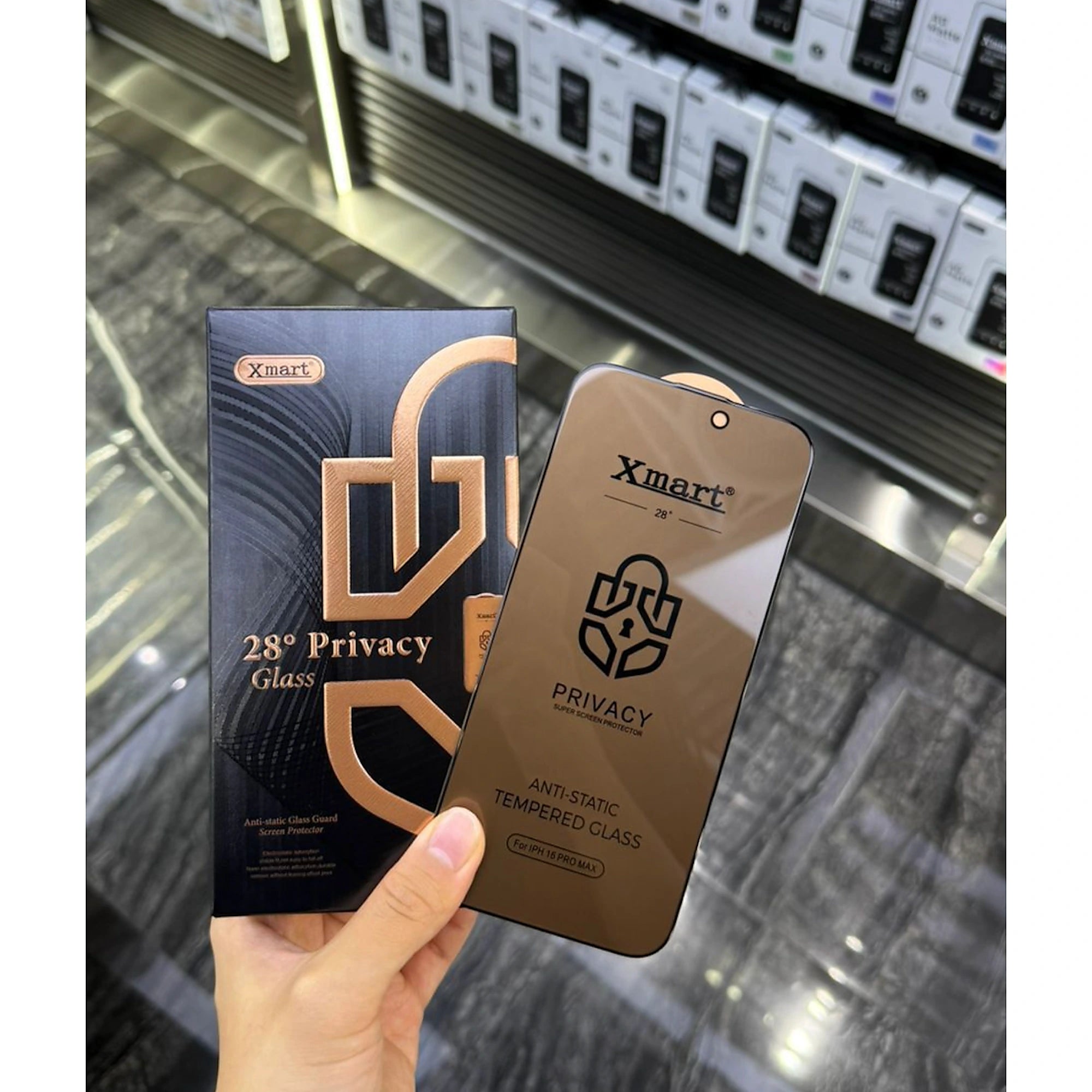 Xmart 28° Privacy Tempered Glass Screen Protector – Anti-Static | Full Coverage Protection