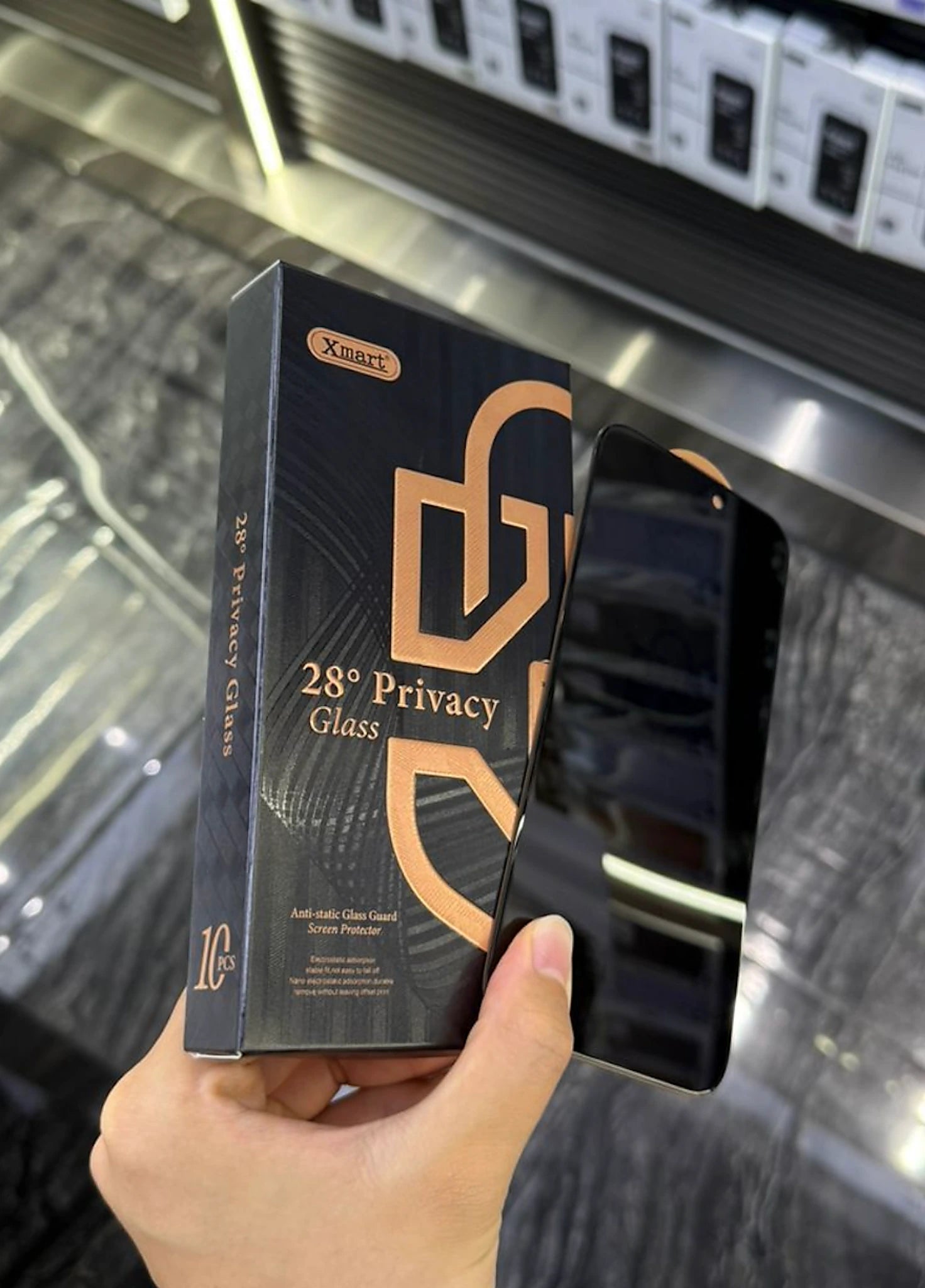 Xmart 28° Privacy Tempered Glass Screen Protector – Anti-Static | Full Coverage Protection