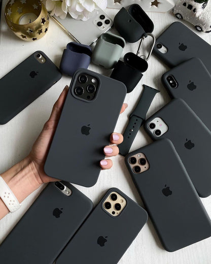 iPhone Silicone Case (Charcoal Gray Black)