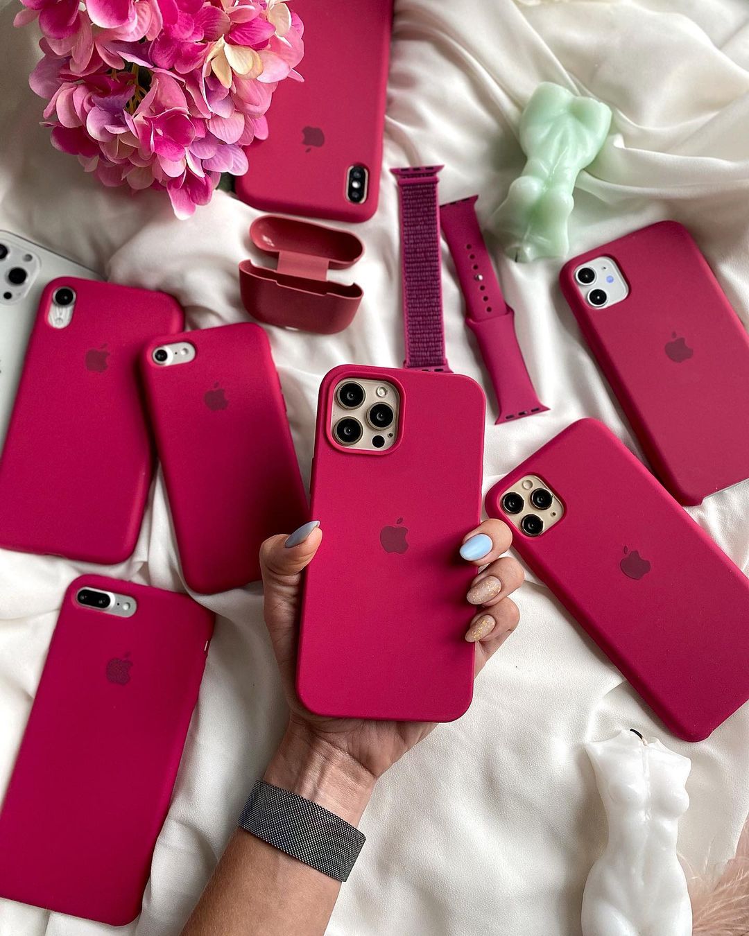 iPhone Silicone Case (Rose Red)