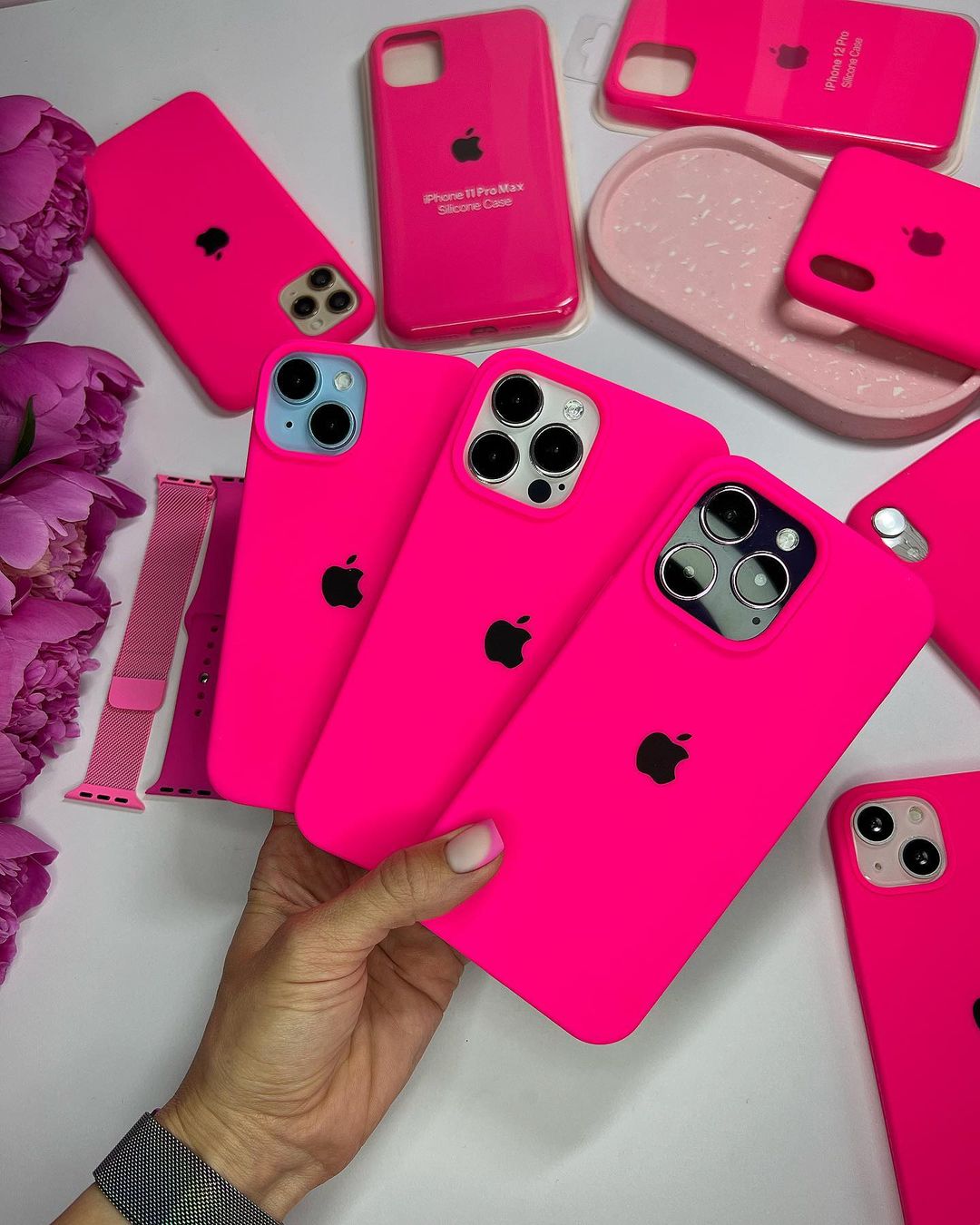 iPhone Silicone Case ( Fluorescent Pink)
