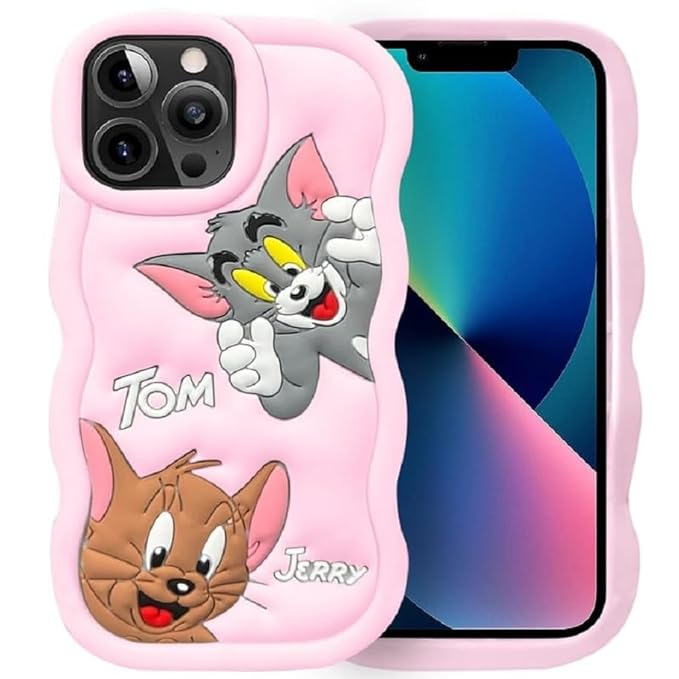 Tom and Jerry Cartoon 3D Curly Printed Protective Back Case