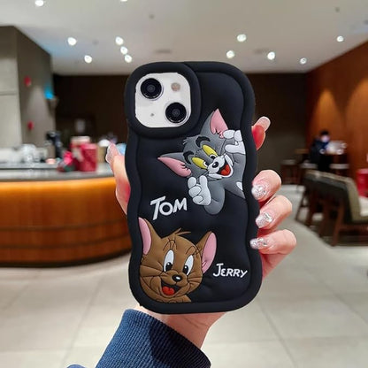 Tom and Jerry Cartoon 3D Curly Printed Protective Back Case