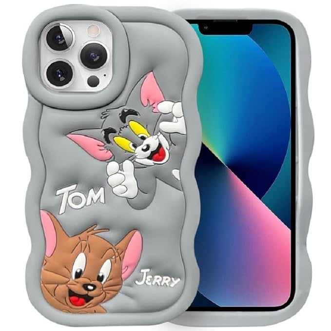 Tom and Jerry Cartoon 3D Curly Printed Protective Back Case