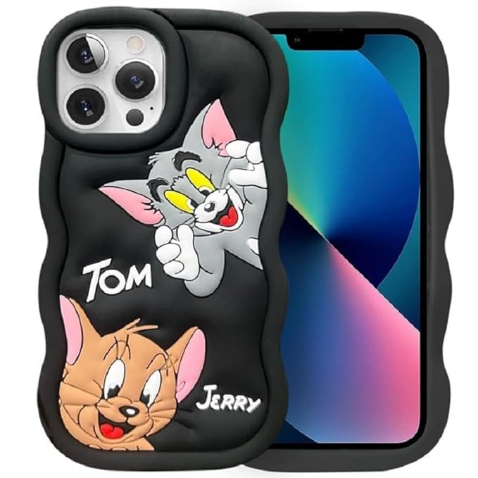 Tom and Jerry Cartoon 3D Curly Printed Protective Back Case