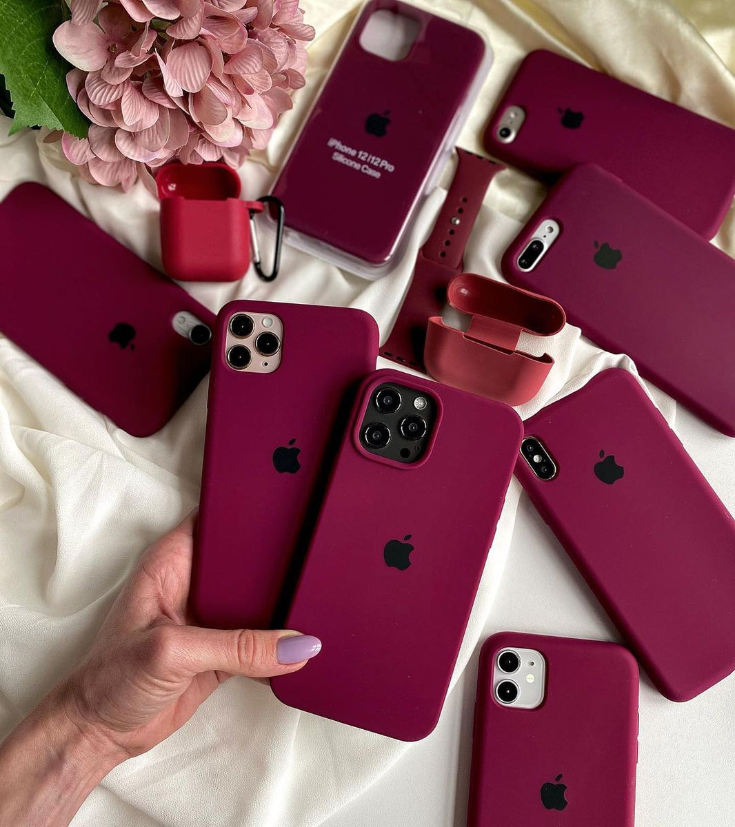 Wine Maroon iPhone Silicone Case | Soft Matte Finish | Neas Original Wine Maroon iPhone Silicone Case | Soft Matte Finish | Neas Original