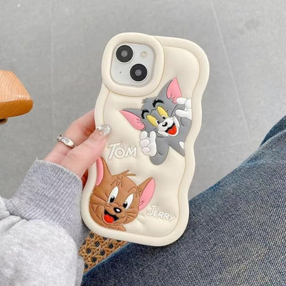 Tom and Jerry Cartoon 3D Curly Printed Protective Back Case