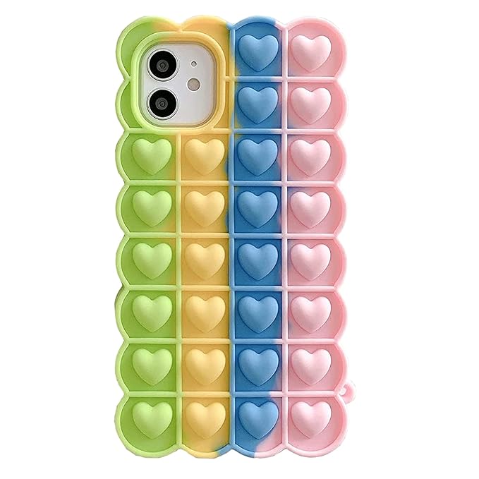 Rainbow Heart Pop-It Case