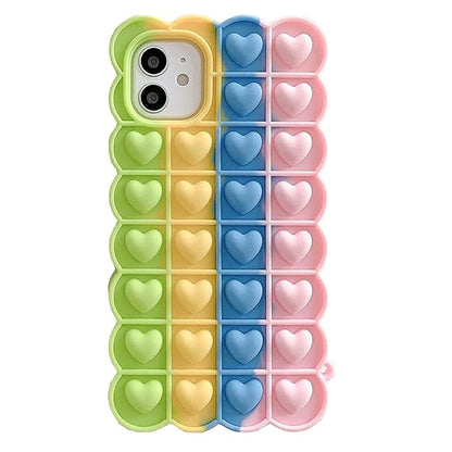 Rainbow Heart Pop-It Case