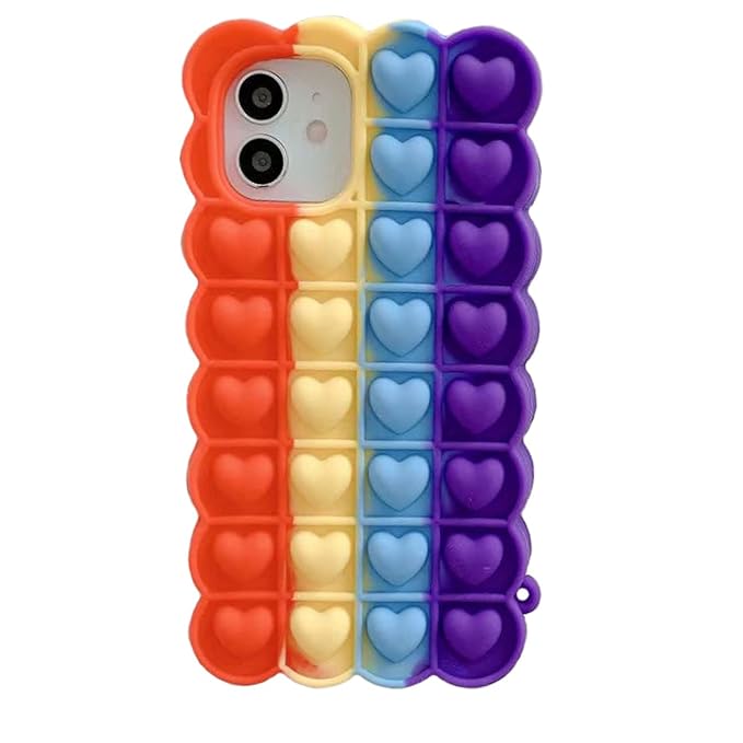 Rainbow Heart Pop-It Case