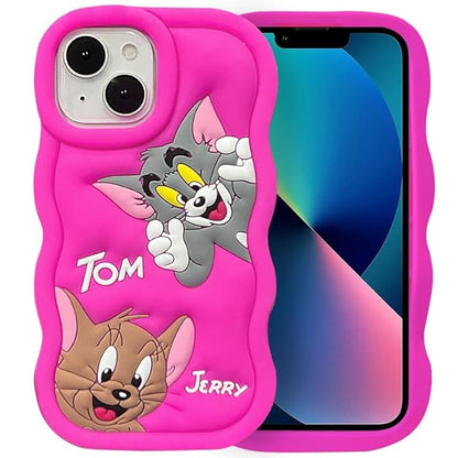 Tom and Jerry Cartoon 3D Curly Printed Protective Back Case