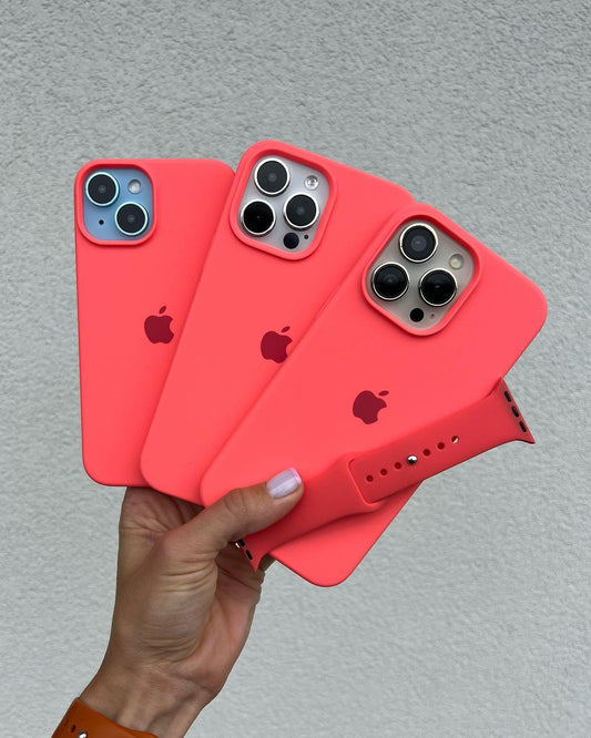 iPhone Silicone Case (Pink Orange)