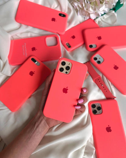 iPhone Silicone Case (Pink Orange)