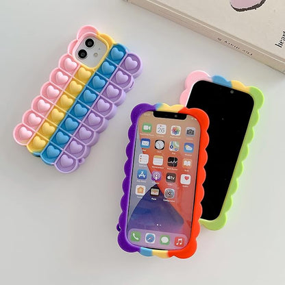 Rainbow Heart Pop-It Case