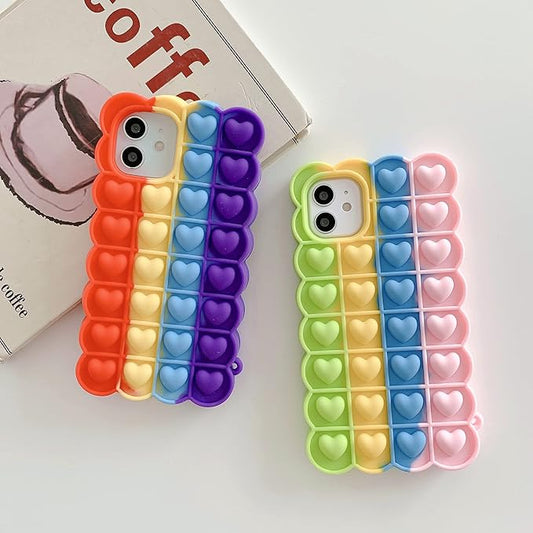 Rainbow Heart Pop-It Case