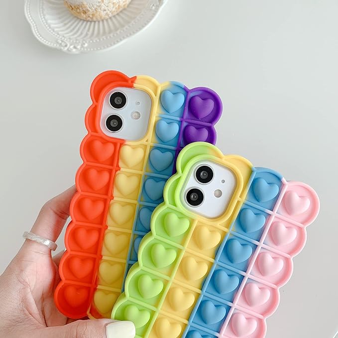 Rainbow Heart Pop-It Case