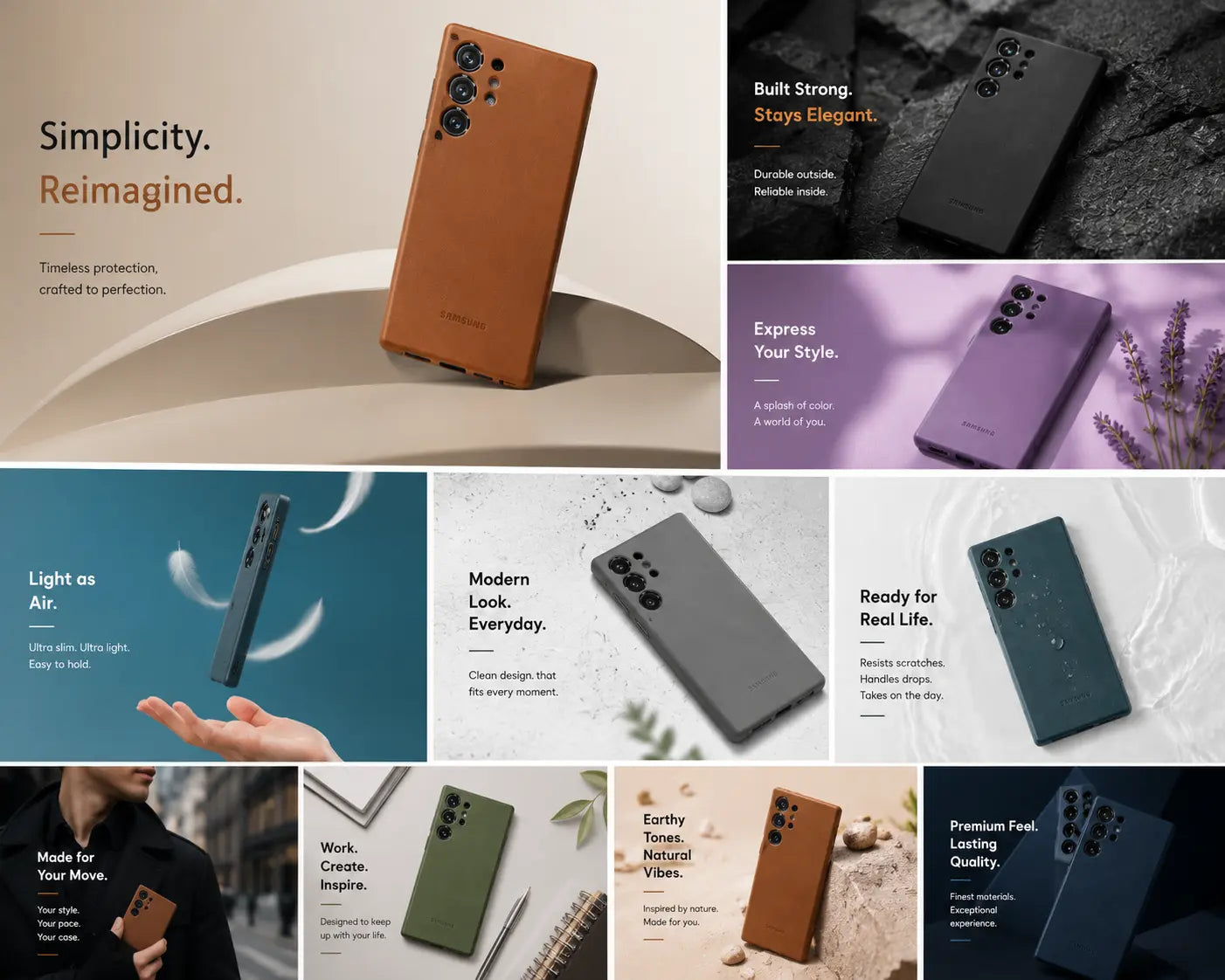 Samsung Galaxy Vegan Leather Case – Premium Slim Soft Inner Luxury Cover | Neas Original