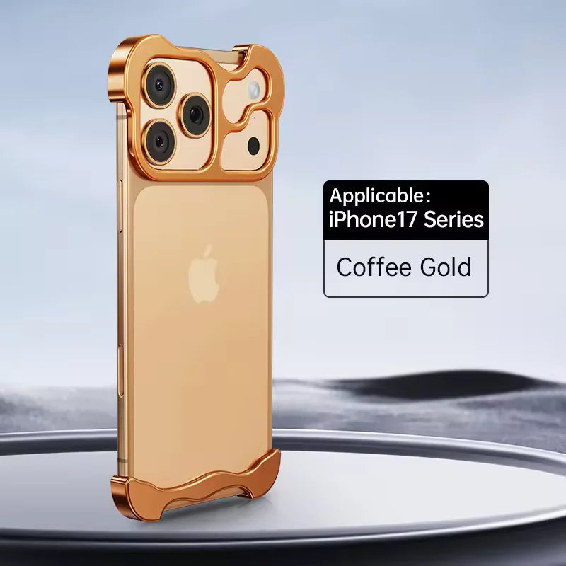 Slim Metal Aluminum Bumper Case for iPhone 17 Pro & iPhone 17 Pro Max – Orange & Blue | Neas Original™
