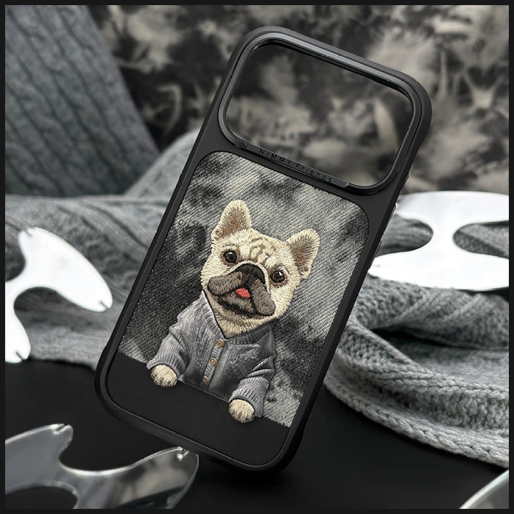Nimmy French Bulldog iPhone Case – Aesthetic Cute Dog Cover (Black Edition)