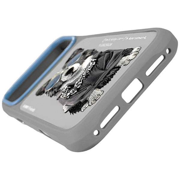 Nimmy Glasses Cool Dog iPhone Case – Premium 3D Cute Grey Aesthetic Cover (Shockproof & Stylish)