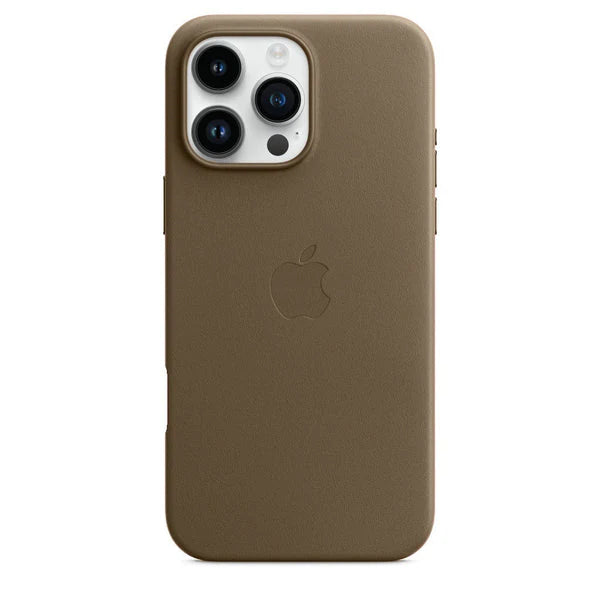 Apple Original Leather MagSafe Case – Titanium Brown (iPhone 16 / 16 Pro / 16 Pro Max)