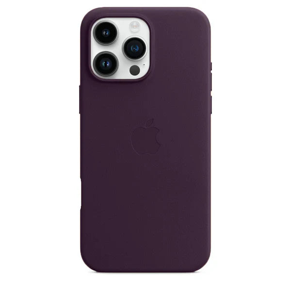 Apple Original Leather MagSafe Case – Dark Purple (iPhone 16 / 16 Pro / 16 Pro Max)
