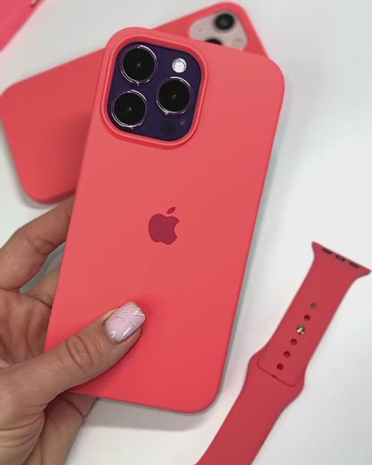 iPhone Silicone Case (Pink Orange)