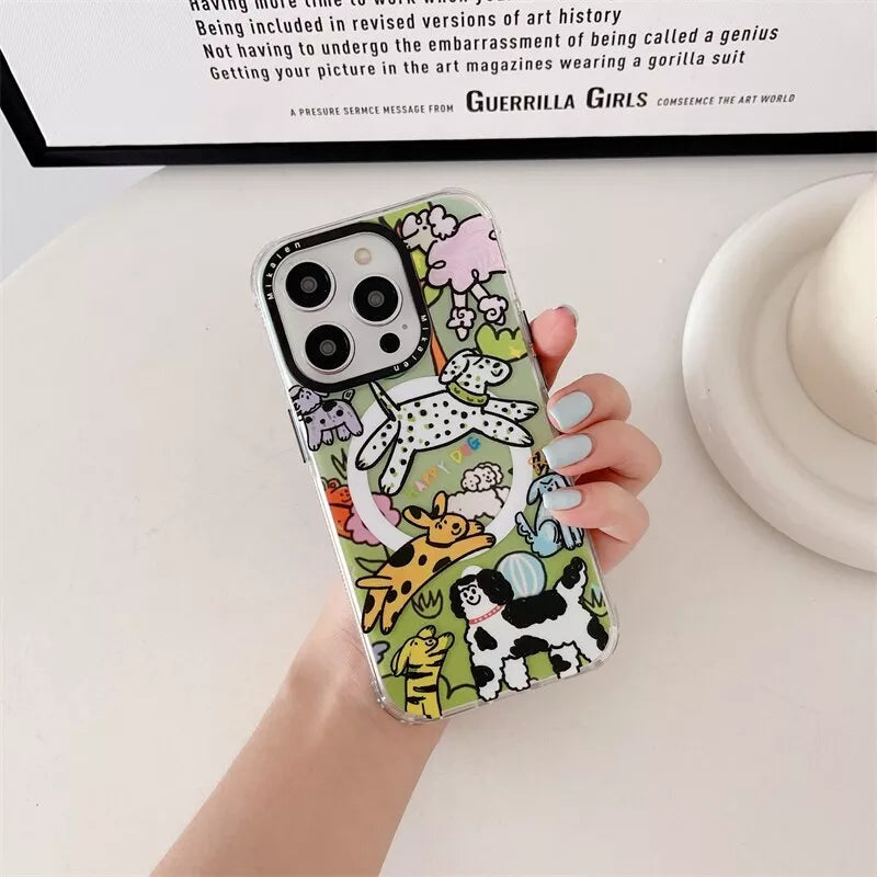 Mikalen Cute Animal Bayer TPU Material shockproof Magnetic Case for iPhone 15 Series