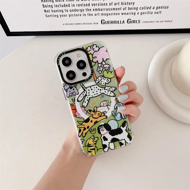 Mikalen Cute Animal Bayer TPU Material shockproof Magnetic Case for iPhone 15 Series