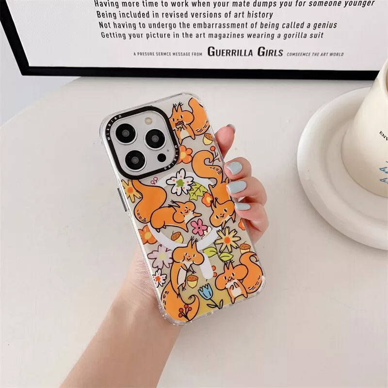 Mikalen Cute Animal Bayer TPU Material shockproof Magnetic Case for iPhone 15 Series