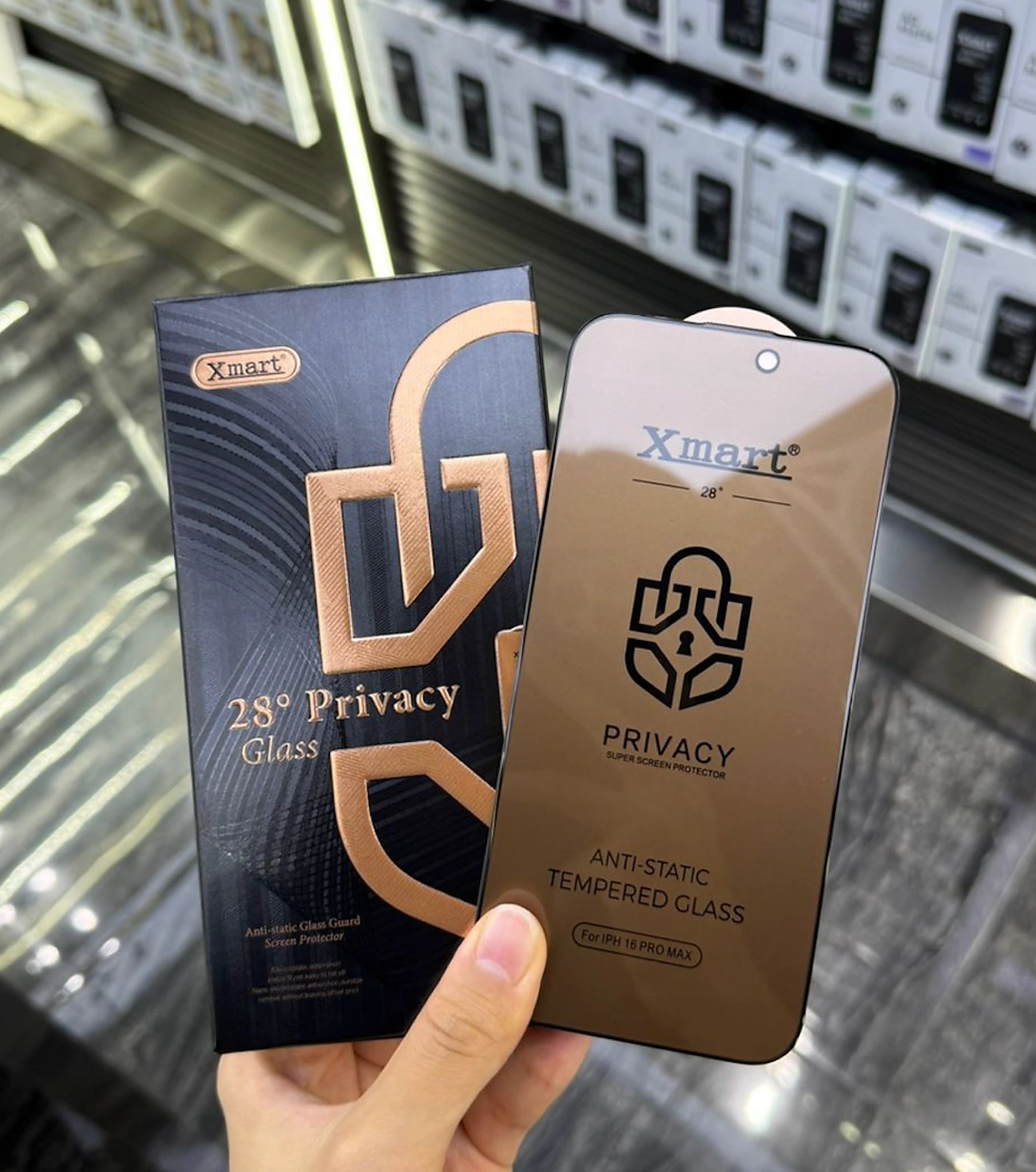 Xmart 28° Privacy Tempered Glass Screen Protector – Anti-Static | Full Coverage Protection